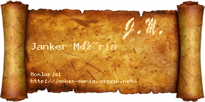 Janker Mária névjegykártya